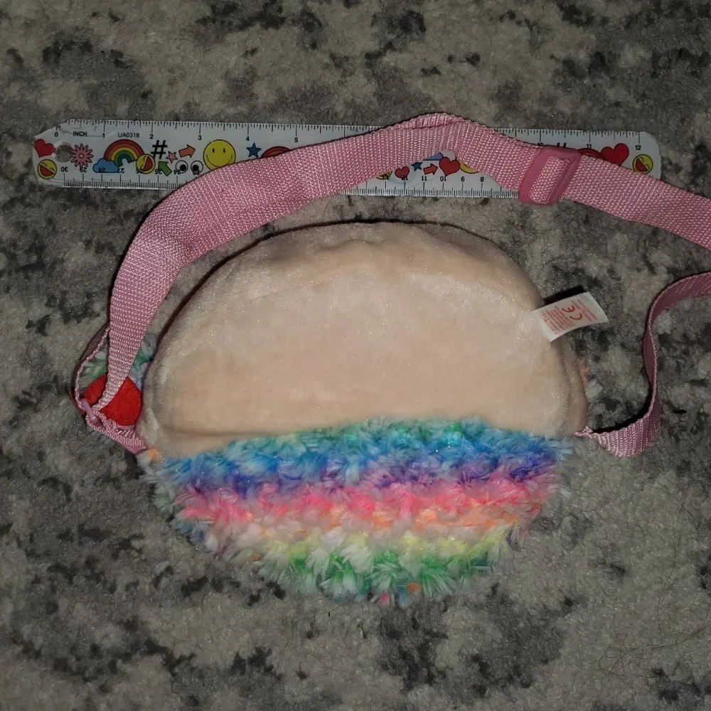 TY Rainbow Poodle Plush Fanny Waist Back || EUC